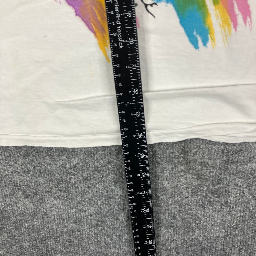 Vintage T-Shirt Mens Size XL White Multicolor Abstract Graphic Retro 90s - Picture 3 of 9